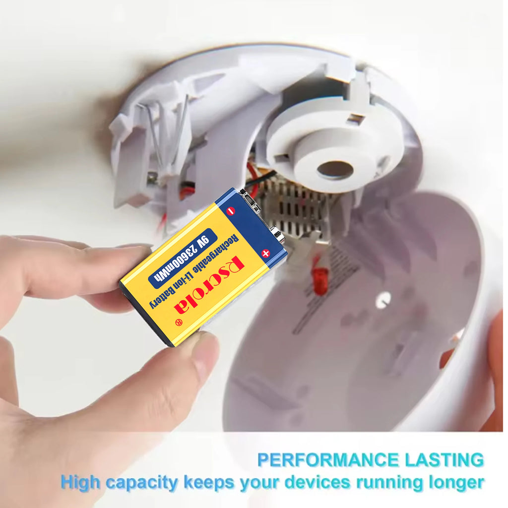 9V 23600mWh USB Lithium-ion Batteries 9V 6F22 Li-po Battery Constant Voltage 9V Output USB Li-ion Rechargeable Batteries Oasis Select