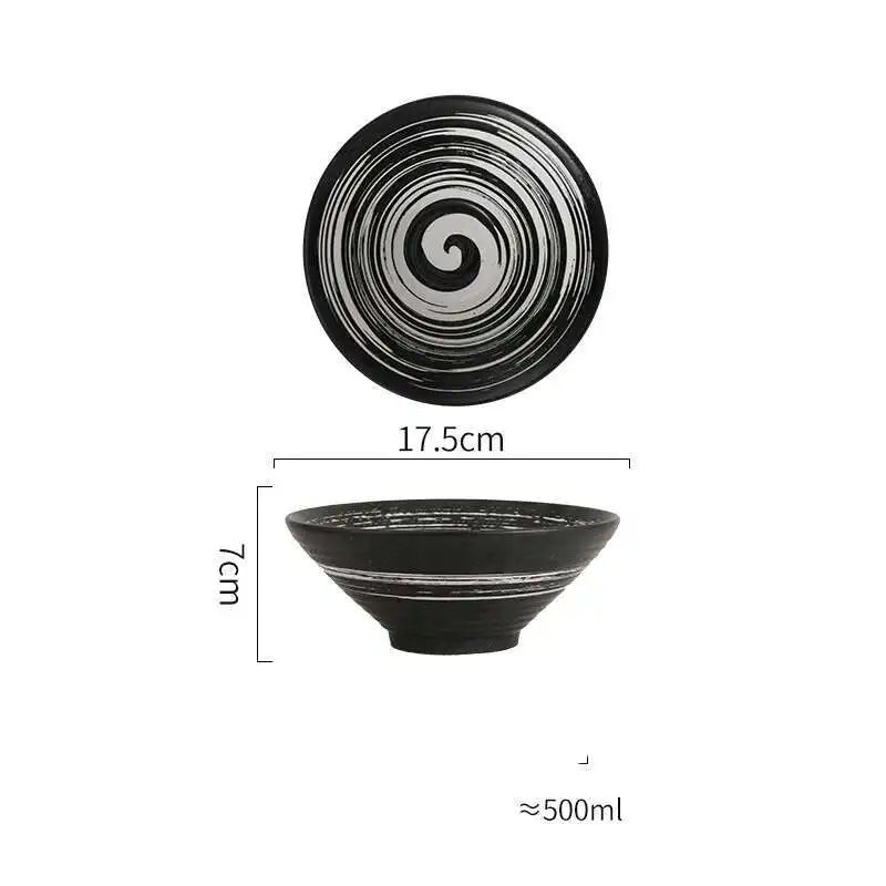 Japanese Ceramic Tableware Ramen Soup Noodle Bowls Commercial Bowl Home Restaurant Kitchen Dinnerware 7/8/9 Inch Oasis Select 7Inch Bowl D
