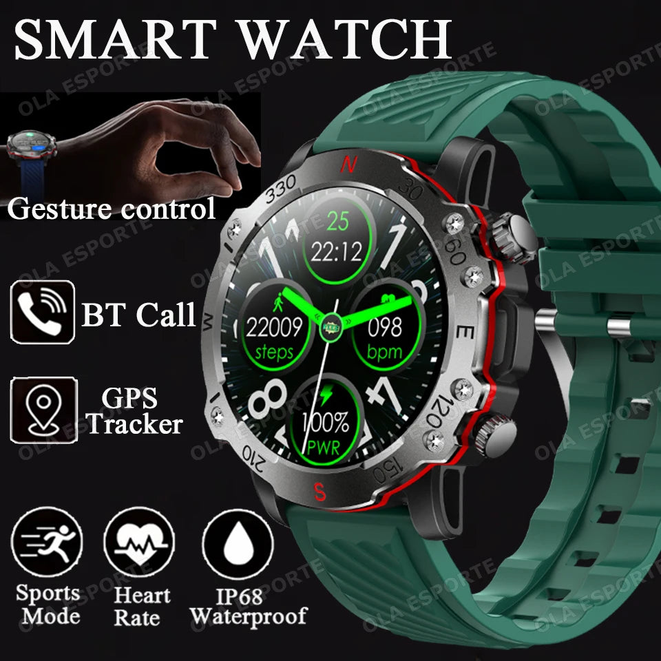 Ola Esporte Military GPS Smart Watch – 5ATM, HR & BT Calls