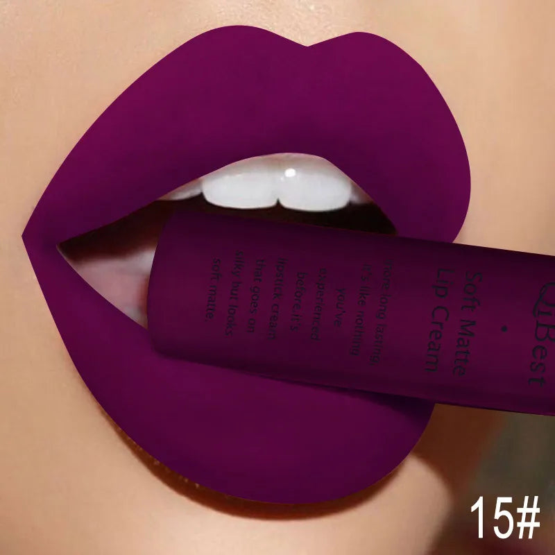 QiBest Velvet Matte Liquid Lipstick – Waterproof & Long-Lasting