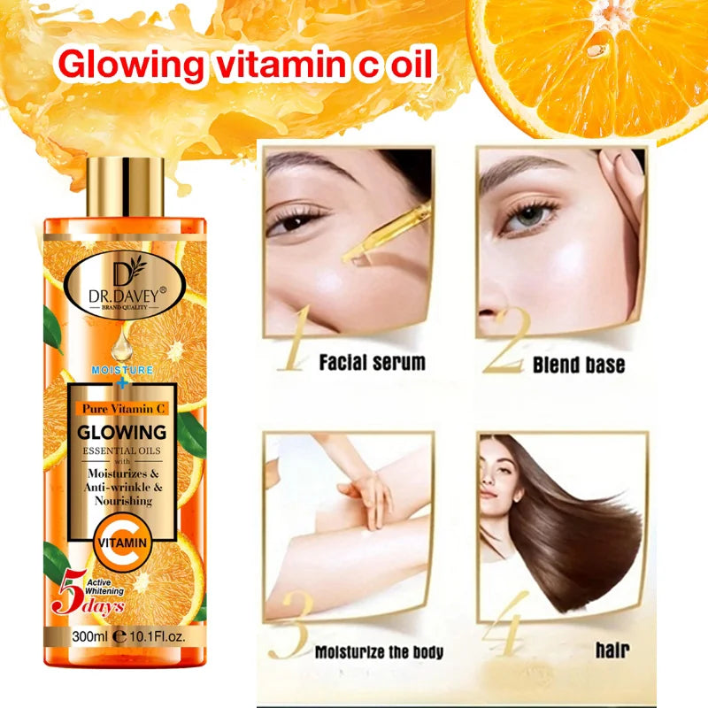 DR.DAVEY 300ml Vitamin C Body Oil – Moisturize & Brighten Skin
