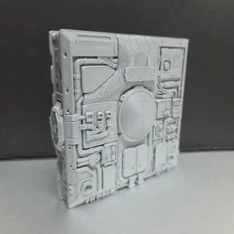 Sci-Fi Mechanical Panel Model Cyberpunk Tech Wall Tile Industrial Sci-Fi Terrain Base for Diorama & Miniature Scenery Oasis Select