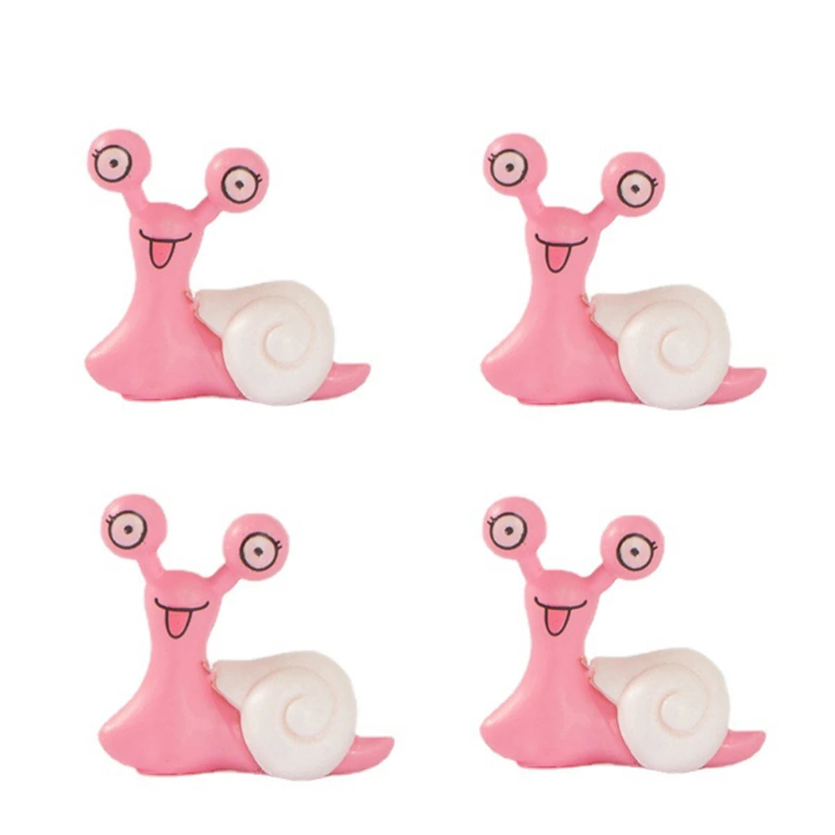 2-8 PCS Miniature Resin Snail Figurine – Cute Garden Ornament for Fairy Dollhouse, Bonsai Plant Decor & Terrarium Oasis Select Pink-4pcs
