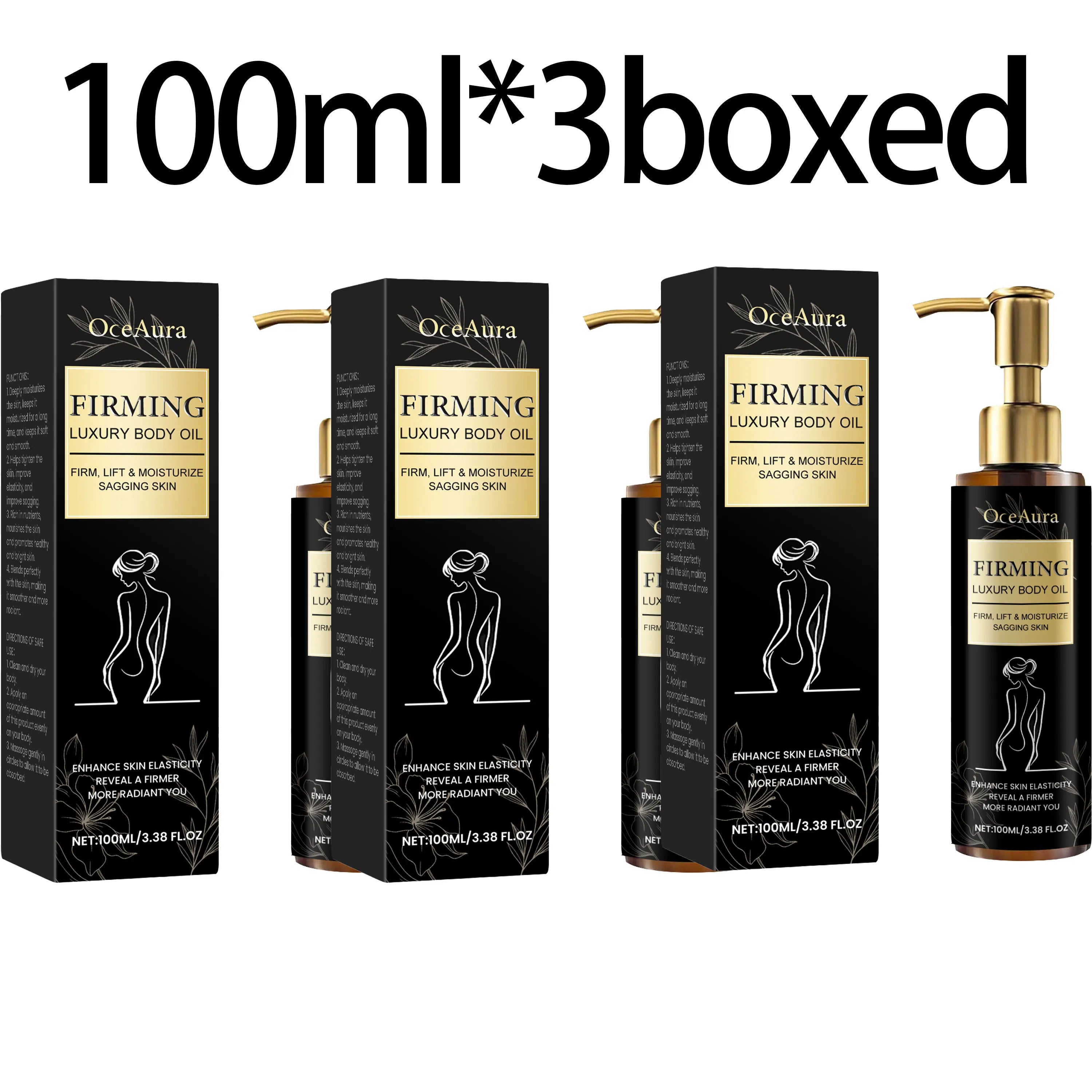 Firming Anti Cellulite Moisturizing Body Oil Sagging Skin Tightening Anti-Aging for Body Refreshing Hydrate Firming Body Oil Oasis Select 100ml X 3boxed