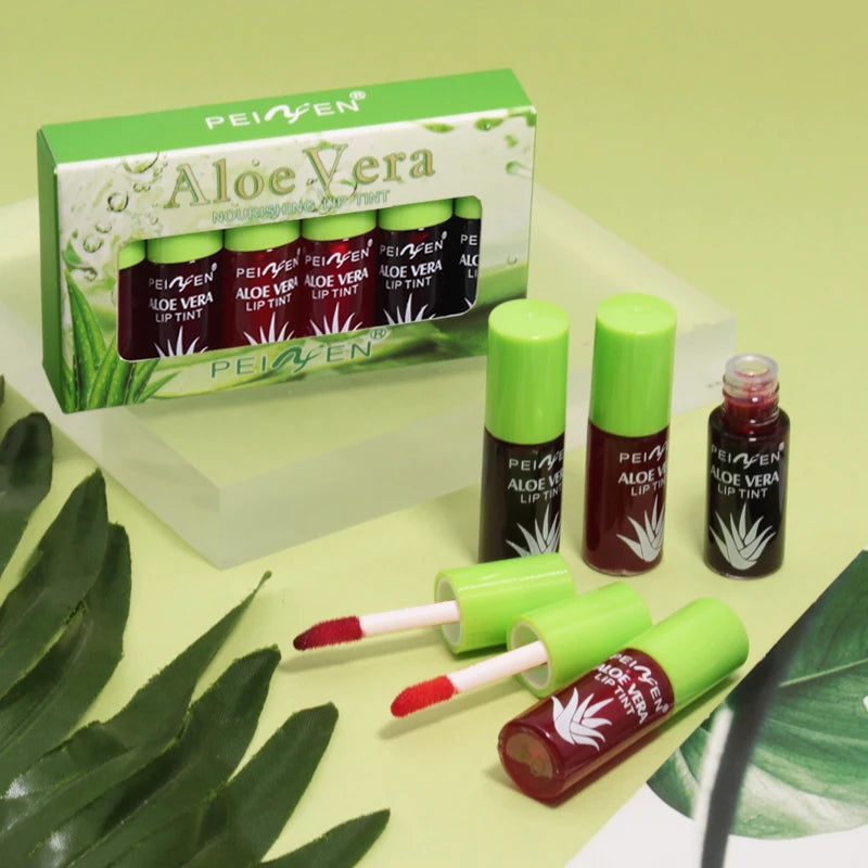6-Pack Aloe Vera Tinted Lip Oil Set – Hydrating Lip Glaze Tinted Lip Oil Set Oasis Select