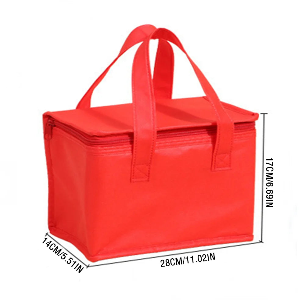 Portable Lunch Cooler Bag Folding Insulation Picnic Ice Pack Food Thermal Bag Drink Carrier Insulated Bags Food Delivery Bag Oasis Select Red-L