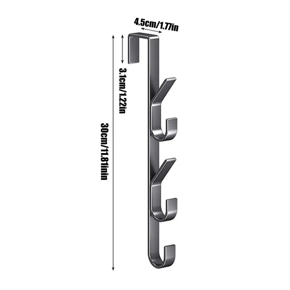 Door Hanger Clothes Hanging Carbon Steel Sturdy Over The Door Hooks Versatile Clothes Hanger Home Storage Organization Hooks Oasis Select 5 hooks