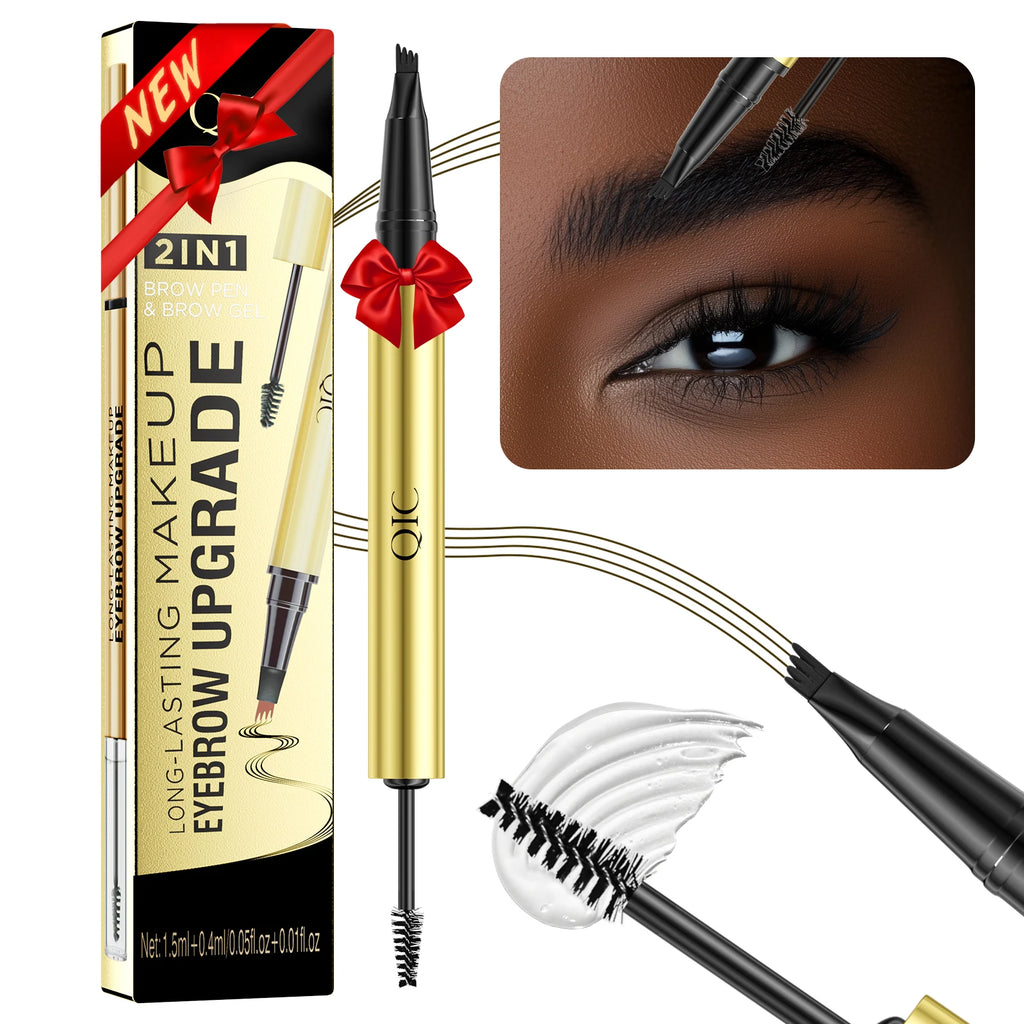QIC 4-Tip Waterproof Liquid Eyebrow Pen – 5 Colors