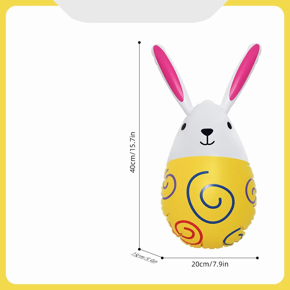 Inflatable Colorful Rabbit Egg Christmas Easter Toys Home Garden Decorations Accessories for Festival Party Outdoor Sport Toy Oasis Select Yellow