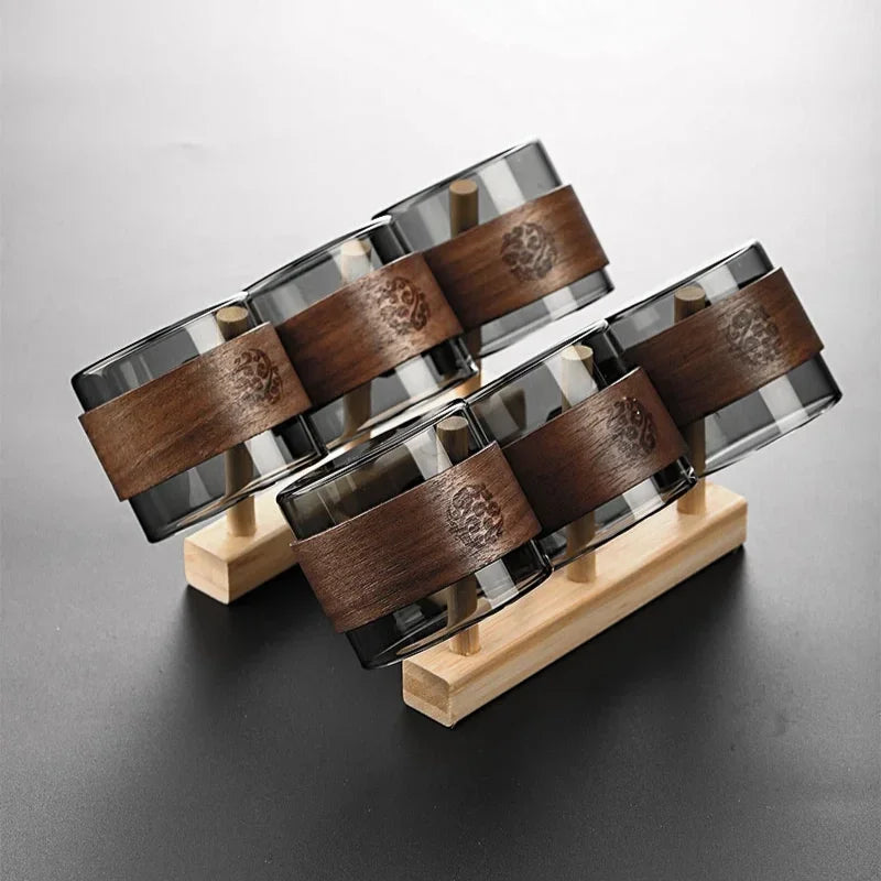 Heat-resistant Glass Tea Cup High Borosilicate Main Cup Tea Tasting Cup Walnut Handle Kung Fu Tea Cup Oasis Select