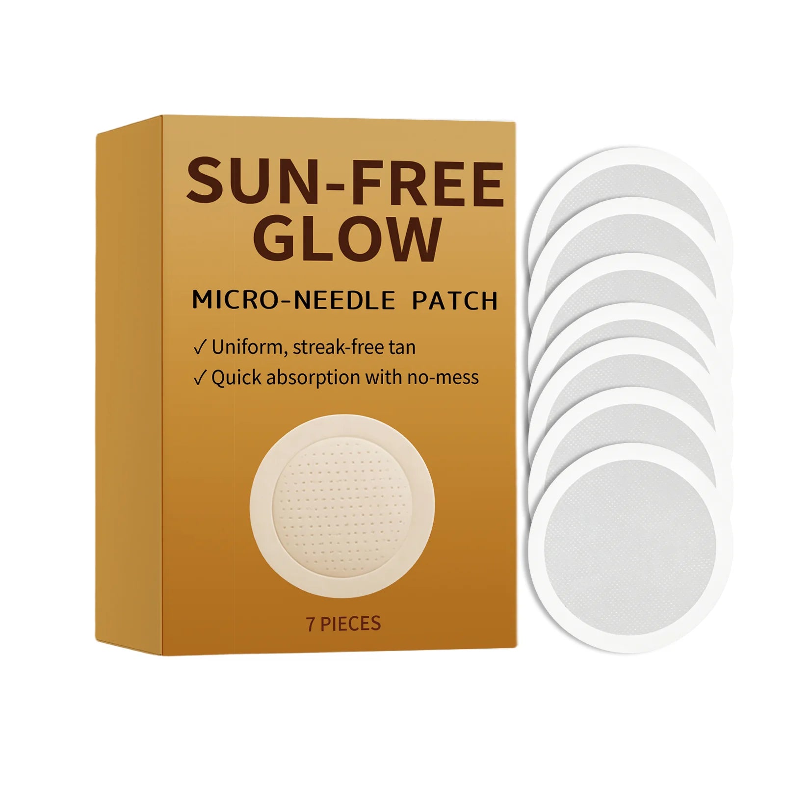 0.25mm Micro-Needle Patch Sun-Free Glow Uniform Streak-Free Tan Quick Absorption No Mess Facial Self Tanning Patch tool Oasis Select 7pcs