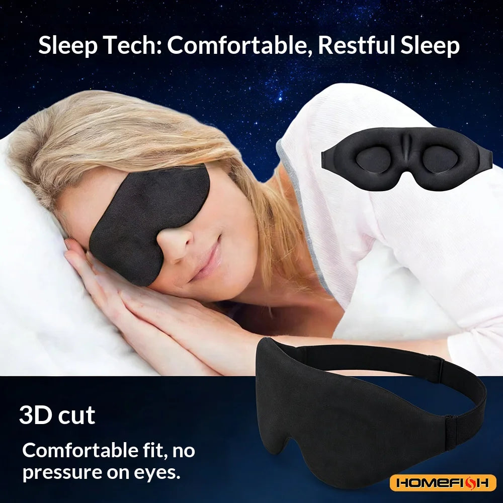 3D Adjustable Sleep Mask with Breathable Design, Blocks Light While Allowing Air Circulation for Eyes, Unisex Comfort Fit Oasis Select