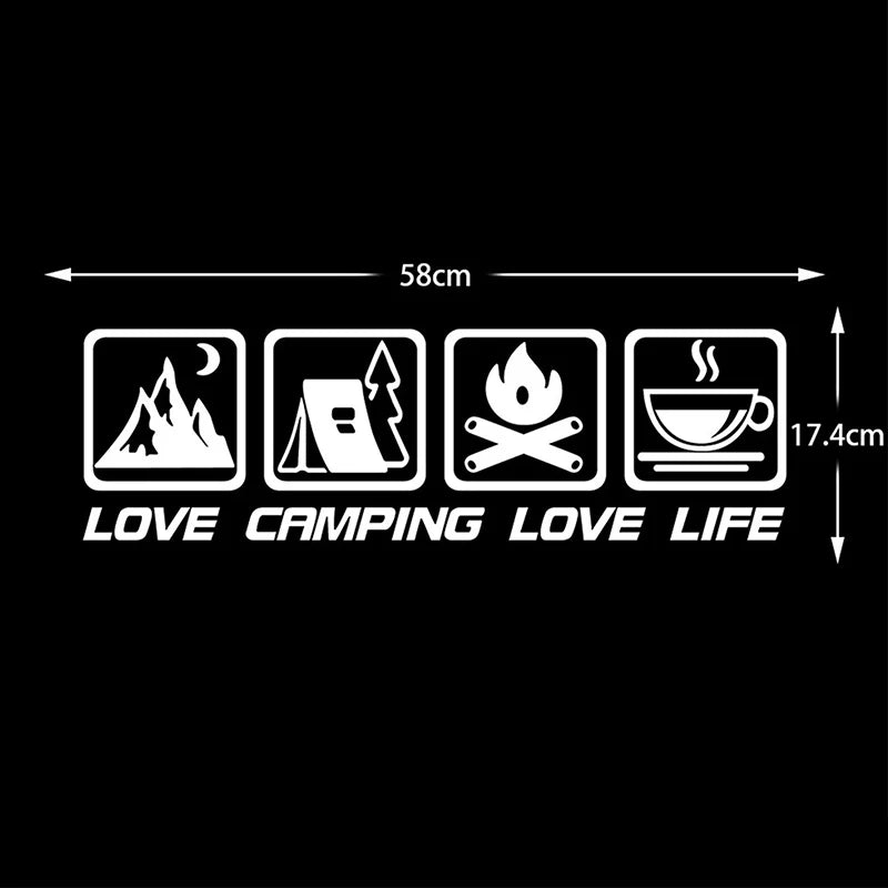 Love Camping, Love Life. Car Sticker Decoration Waterproof For Window And Bumper Stickers Of Cars, Trucks And Motorcycles Oasis Select B3