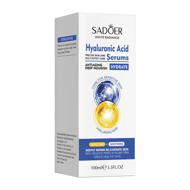 SADOER Hyaluronic Acid Face Serum – Firming & Hydrating 100ml Facial Serum Oasis Select