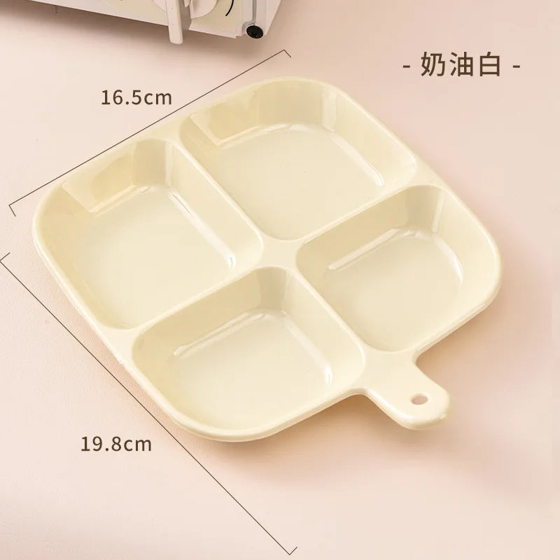 4 Grids Food Fruit Storage Box Portable Compartment Refrigerator Freezer Organizers Sub-Packed Meat Onion Ginger Clear Crisper Oasis Select WHITE