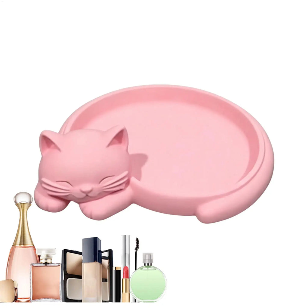 Jewellery Tray Decorative Cat Shape Jewelry Storage Trinket Organizer Dish Trinket Tray Cat Shape Necklaces Storage Tray Oasis Select