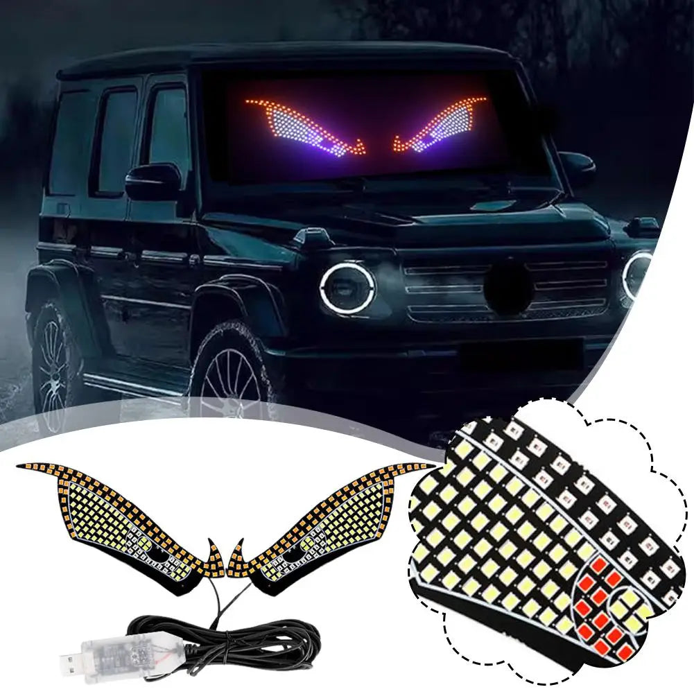 Car LED Devil Eyes Light Decorative Lights USB Warning Lights Dynamic Demon Eye Lights Atmosphere Light Auto Accessories Oasis Select