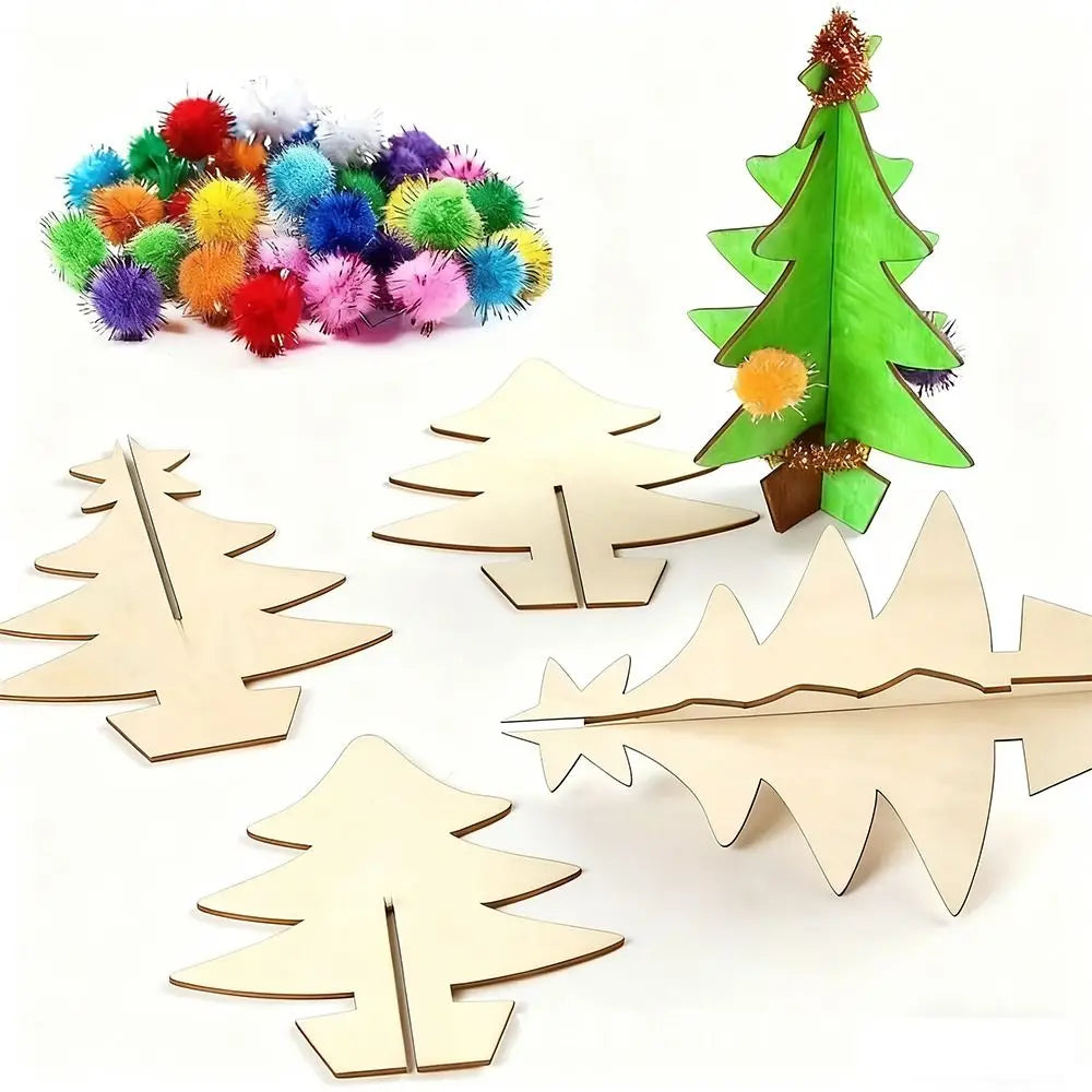 70-Piece DIY 3D Christmas Tree Craft Set – Family Activity Kit