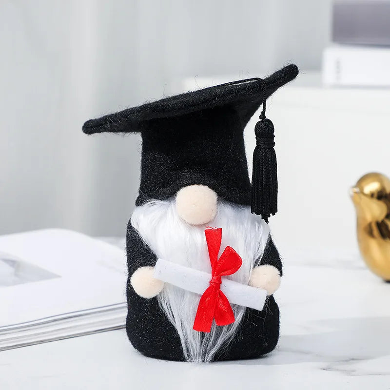 Graduation season black doctoral cap faceless doll Dwarf figurine Oasis Select