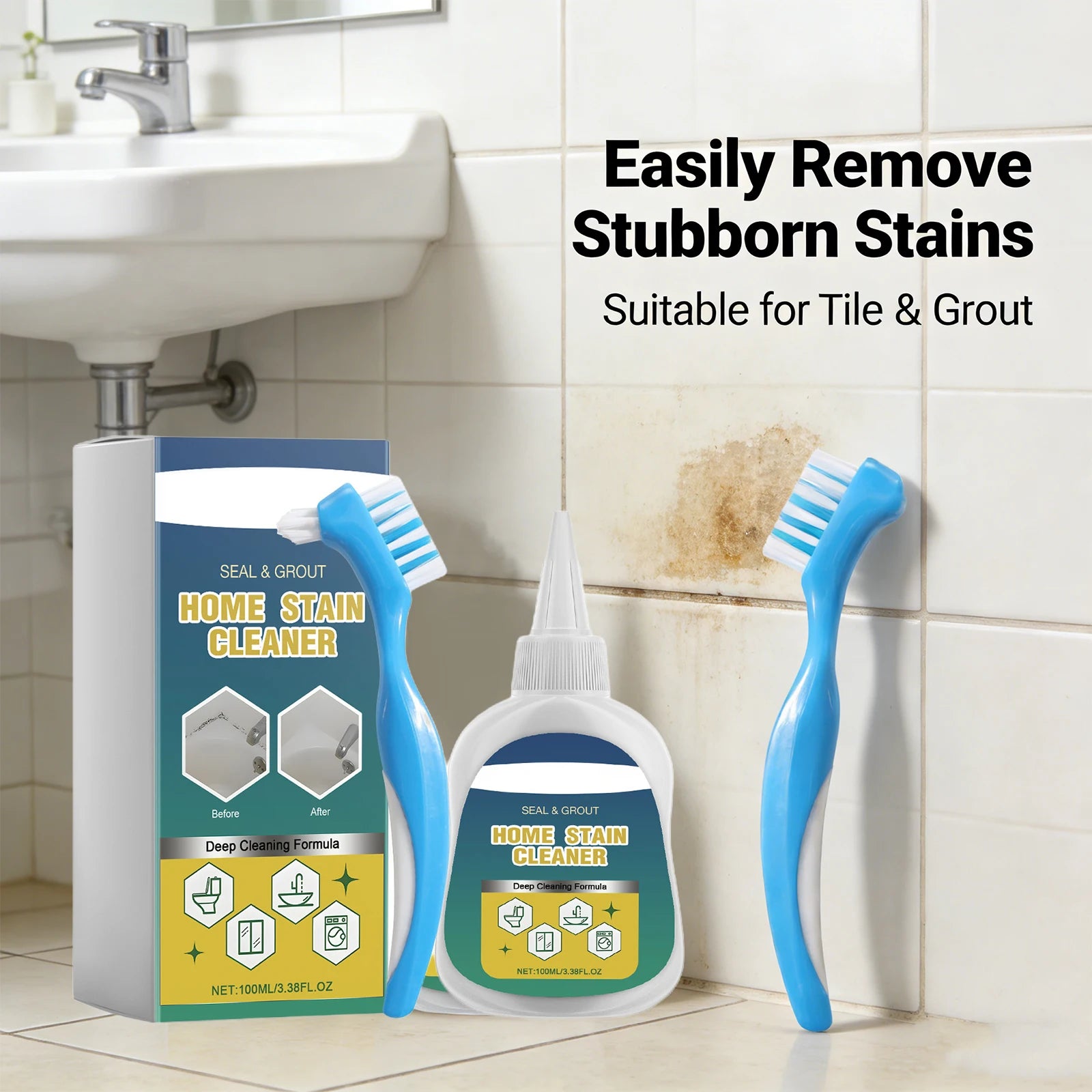 Home Stain Cleaner Remove Stain Multipurpose Household Decontamination Cleaning Gel for Sealing Ring Gap Mold Stains Cleansing Oasis Select