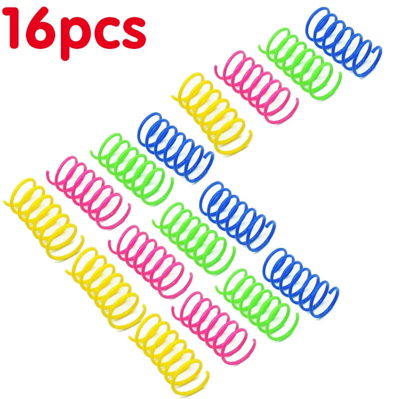 4-24pcs Kitten Coil Spiral Springs Cat Toys Interactive Gauge Cat Spring Toy Colorful Springs Cat Pet Toy Pet Products Oasis Select 16pcs