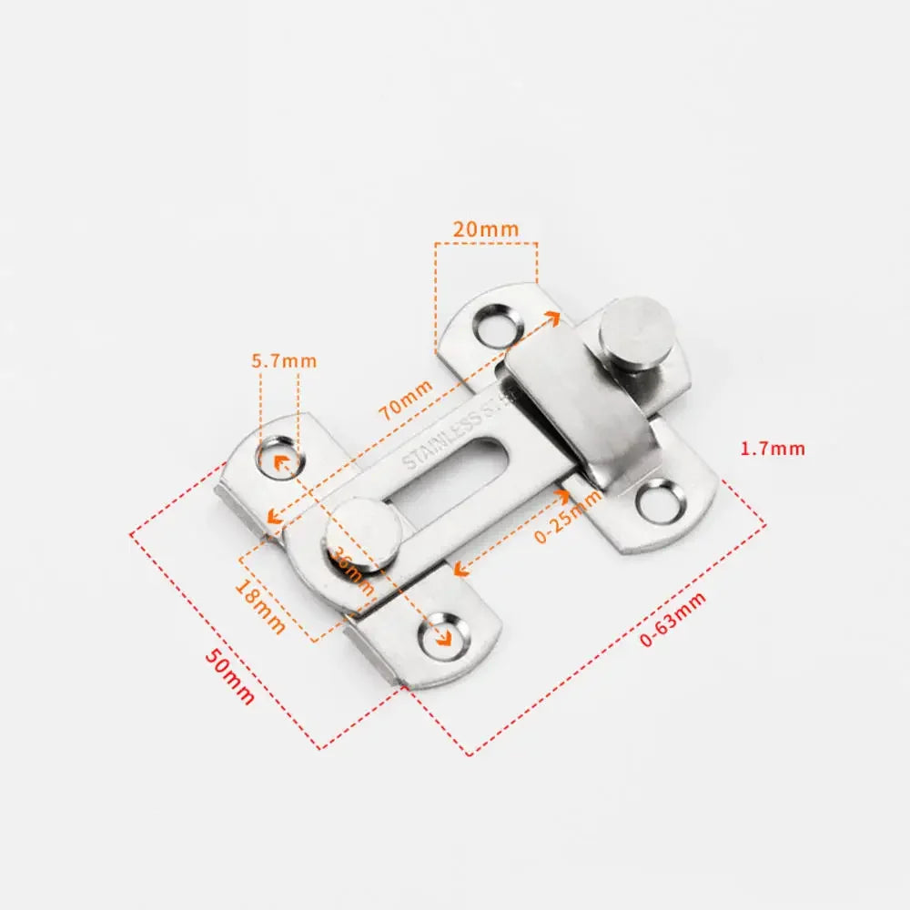 Gate Latch Sliding Barn Door Latch For Locking Matte Black Stainless Steel Gate Latches Flip Latch Safety Door Bolt Latch Lock Oasis Select Silver-S