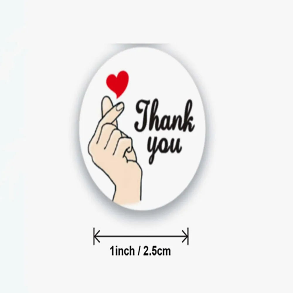 500pcs/Roll 1 Inch Red Heart Shaped Thank You Stickers, For Gift Packaging, Envelope Sealing, Small Business Office Supplies, Oasis Select