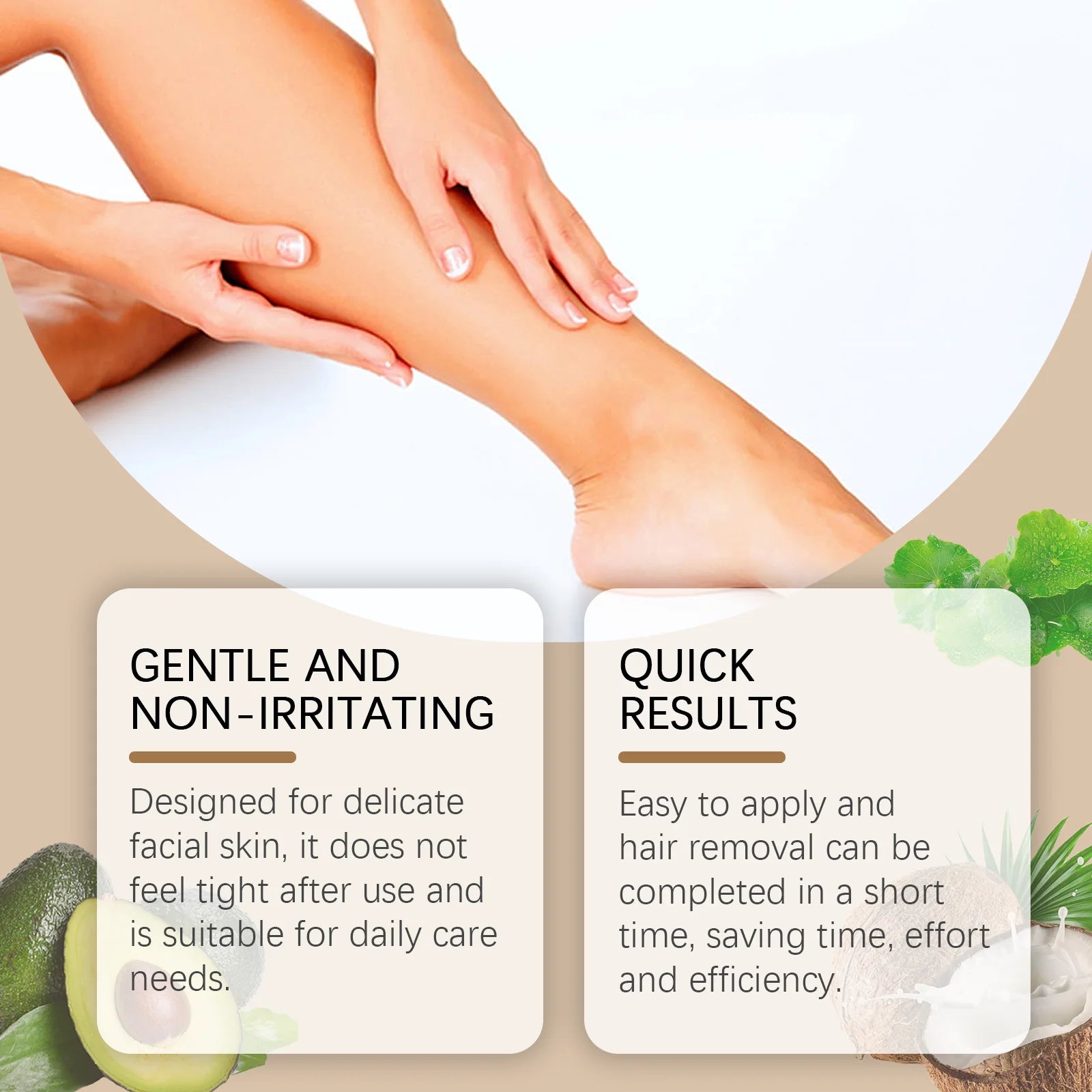 Coconut Oil Hair Removal Cream Face Armpit Leg Arm Beard Fast Hair Remover Painless Nourishing Smooth Skin Hair Growth Inhibitor Oasis Select