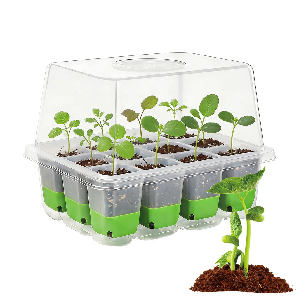 Seedling Starter Tray Indoor Garden Greenhouse Growth Potting with Cover Adjustable Humidity Germination Box Gardening Supplies Oasis Select