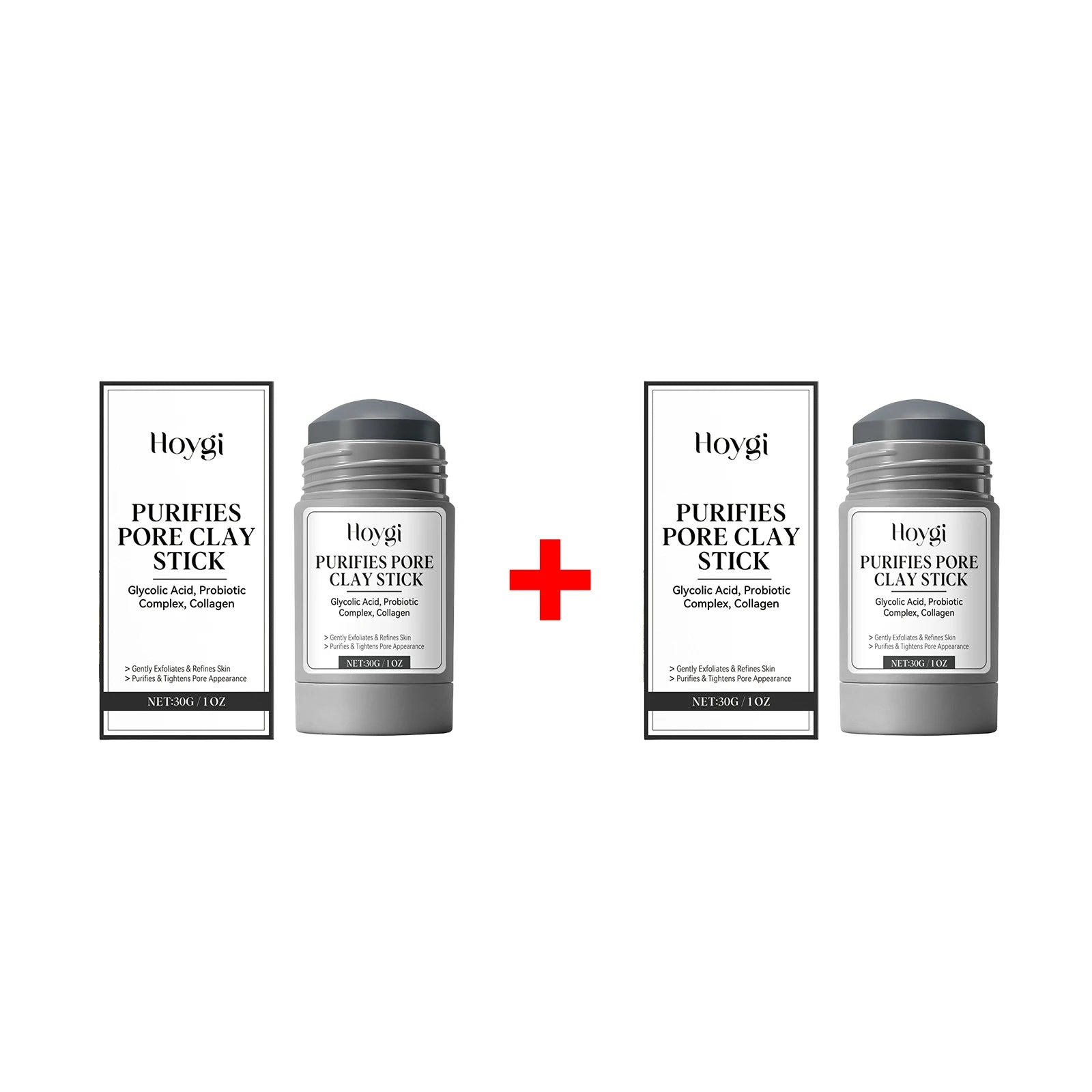 Pore Purifying Clay Mask Stick Blackhead Remover Pore Minimizing Deep Cleaning Brightening Skin Glycolic Acid Face Mask 30g Oasis Select 2pcs
