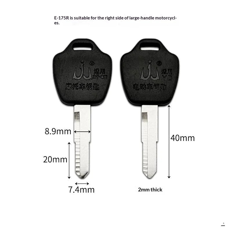 2Pcs Key Blank For Electric Bike High Quality Metal Blade Anti Corrosion For Electric Scooter Owners Locksmiths Key Duplication Oasis Select A3