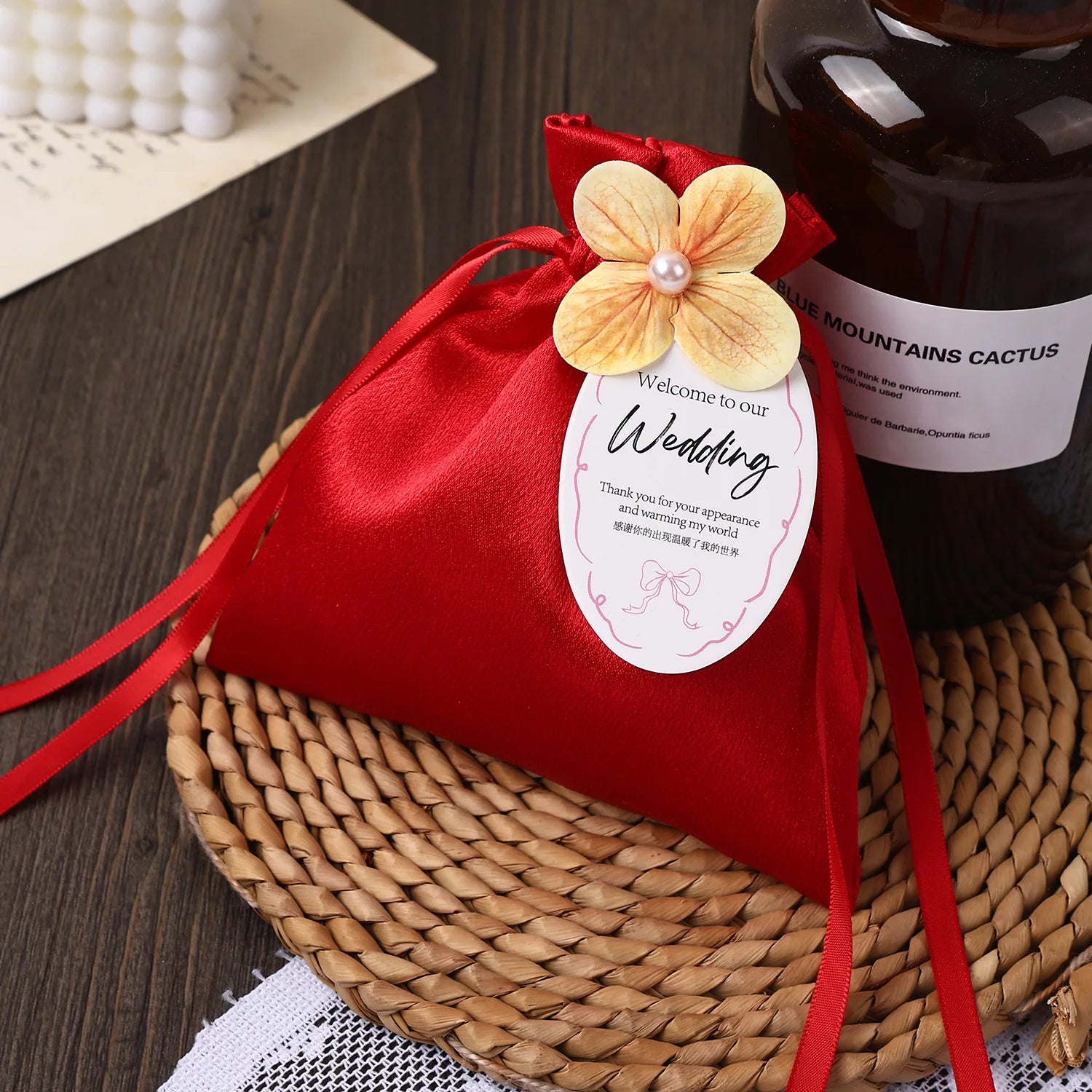 Velvet Drawstring Gift Bag with Bow | Wedding & Party Favor Pouch