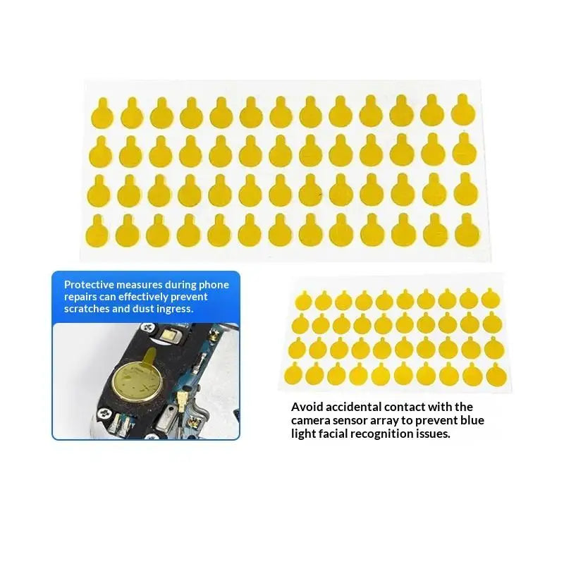 28/40/80/100pcs Protective Camera Sticker Dust Stickers High Temperature Tape For Phone Infrared Dot Matrix Protect Tool 7/12mm Oasis Select
