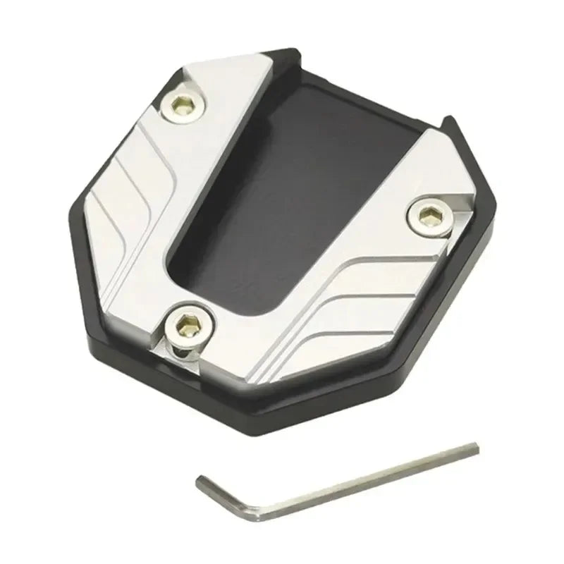 1/2/3PCS Aluminum Alloy Motorcycle Bike Kickstand Extender Foot Side Stand Extension Foot Pad Support Plate Oasis Select Silver