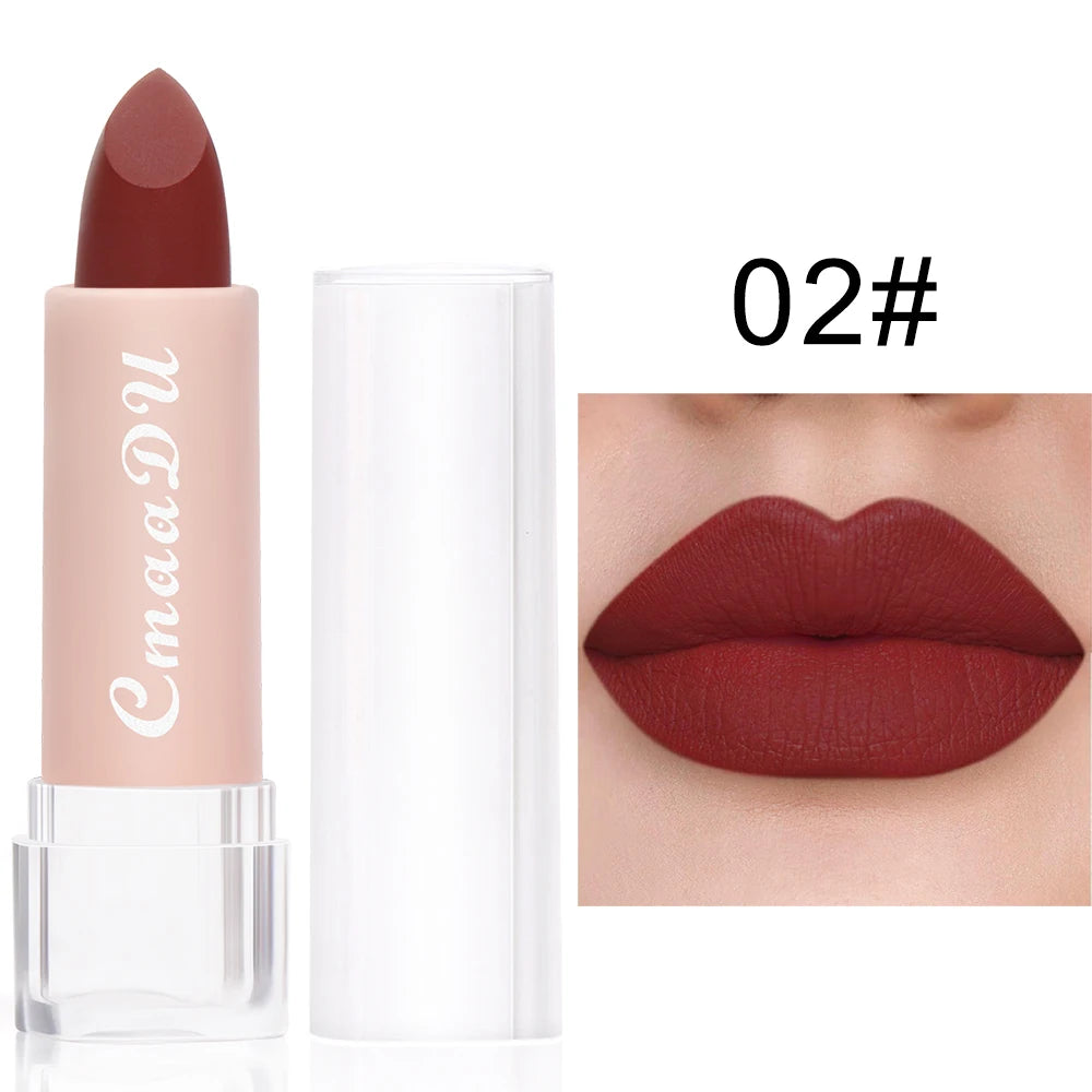 1 Pcs Velvet Matte Lipstick Long-Lasting Non-Stick Cup Waterproof Moisturizing Lip Gloss Fashion Classic Shades For Daily & Date Oasis Select 02