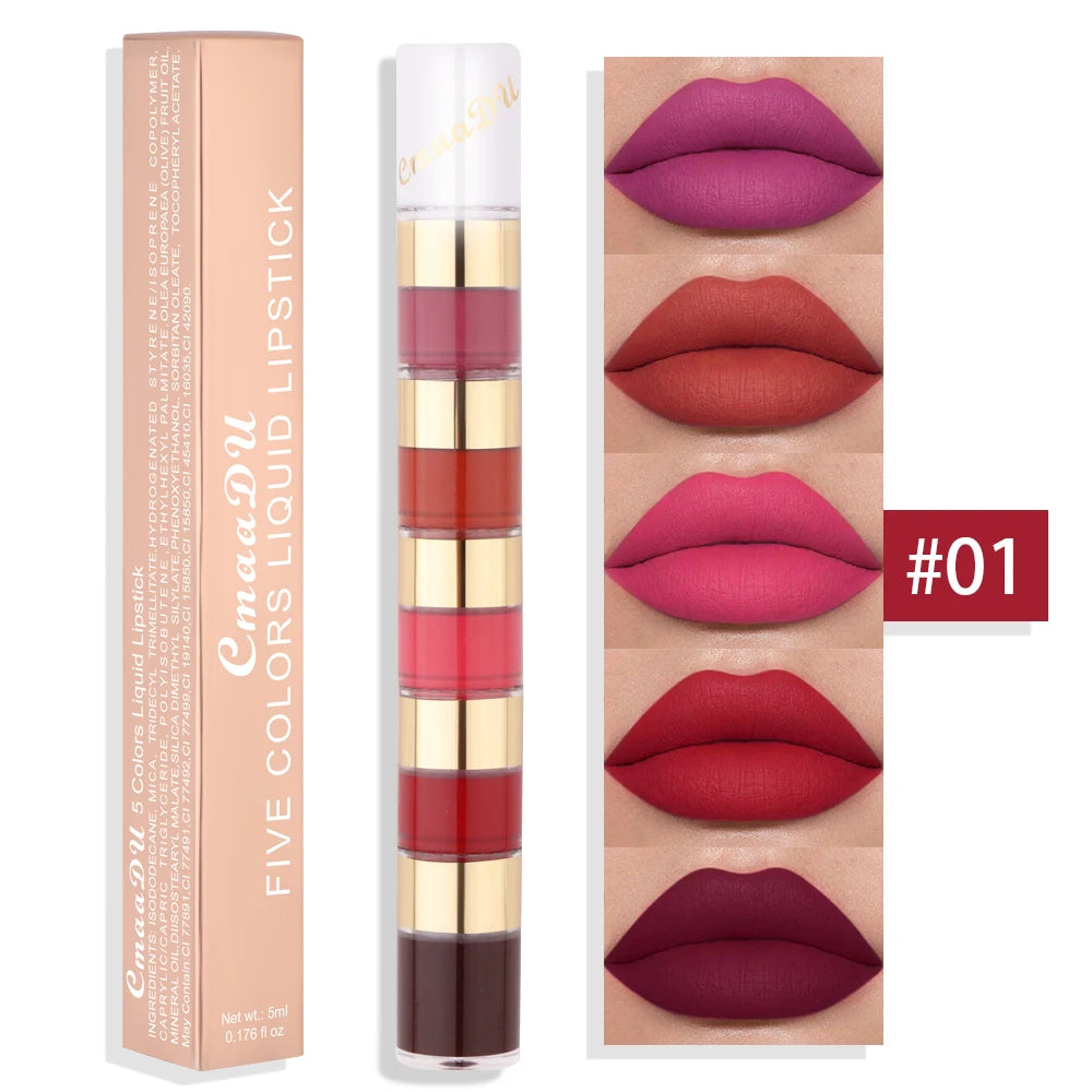 Lip Stain Non-Sticky Long-lasting Lock Color Matte Lip Gloss Lipstick Waterproof Y2K Fancy Fashion Birthday Christmas Present Oasis Select 01