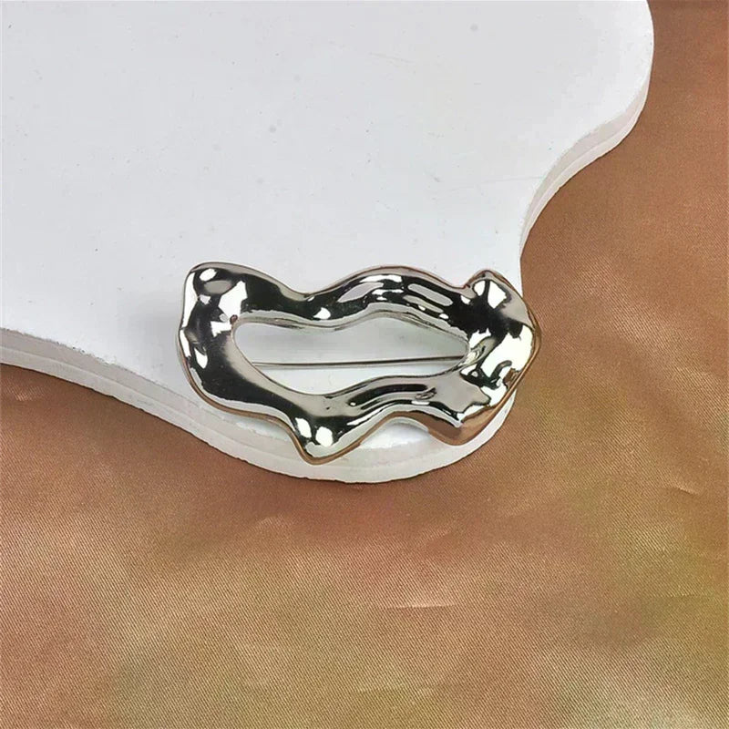 Metal Geometric Brooch Simple Collar Buckles Anti Exposure Multifunction Brooches Pin Accessories For Adult Clothing Ornament Oasis Select