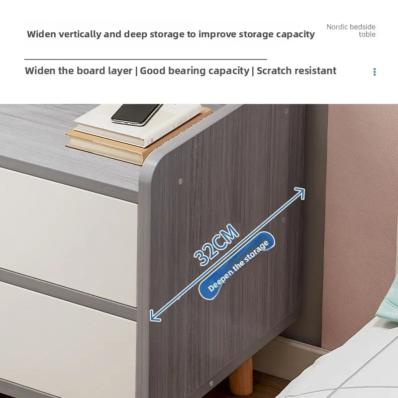 Multi-functional Household Goods Bedside Table Wide Small Chest Cabinet Multi-layer Locker With Drawers Small Cabinet Oasis Select