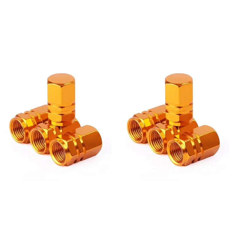 4/8Pcs Universal Premium Aluminum Car Tyre Air Valve Caps Bicycle Tire Valve Cap Car Wheel Styling Red Black Blue Silver Gold Oasis Select golden 8pcs