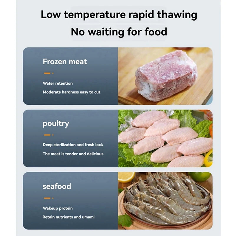 WISH Smart Defroster For Thawing Of Defrosting Tray For Meat - Home Use Temperature Control Device With Draining Basket Oasis Select