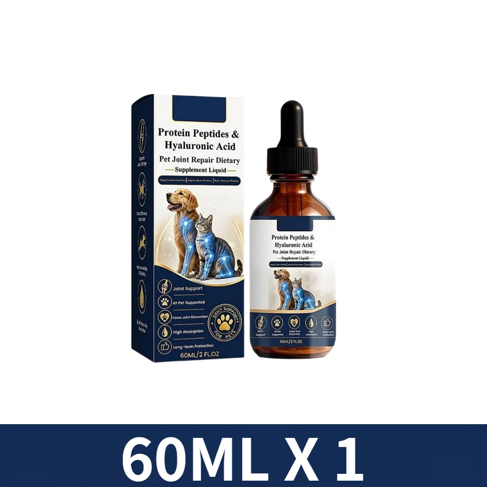 60ML Dog Joint Supplement Liquid Natural Protein Peptides & Hyaluronic Acid Dog Joint Support Improved Mobility For All Ages Dog Oasis Select 60ML X 1