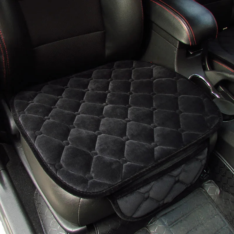 Plush Car Seat Protector Soft Non-Slip Durable Row Seat Cushion Mat with Auto Chair Accessories Comfort Protection Oasis Select front seat black