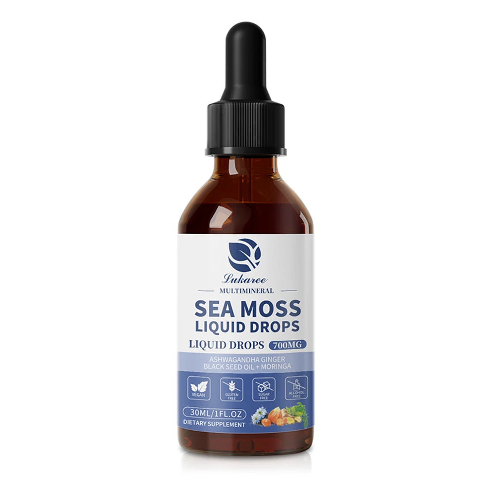 lukaree Organic Sea Moss Drops Support Immunity and Gut Health Promote Digestive Gut Cleansing and Detox Skin & Joint Health Oasis Select 30ml 2bottles United States