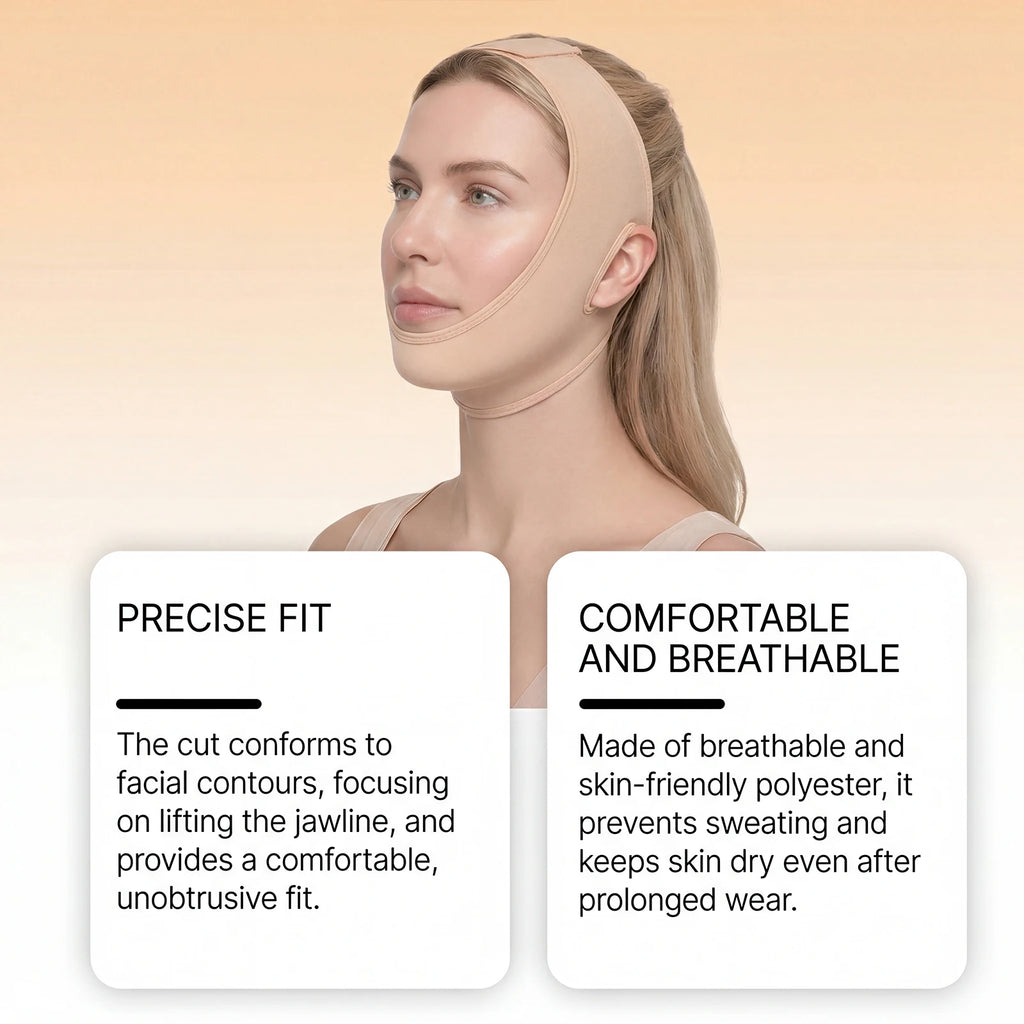 V-Line Jaw Lifting Face Strap – Breathable Contour Wrap Facial Contouring Strap Oasis Select