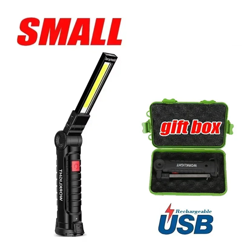 ESMARTER COB LED Work Light USB Rechargeable Magnetic Hook