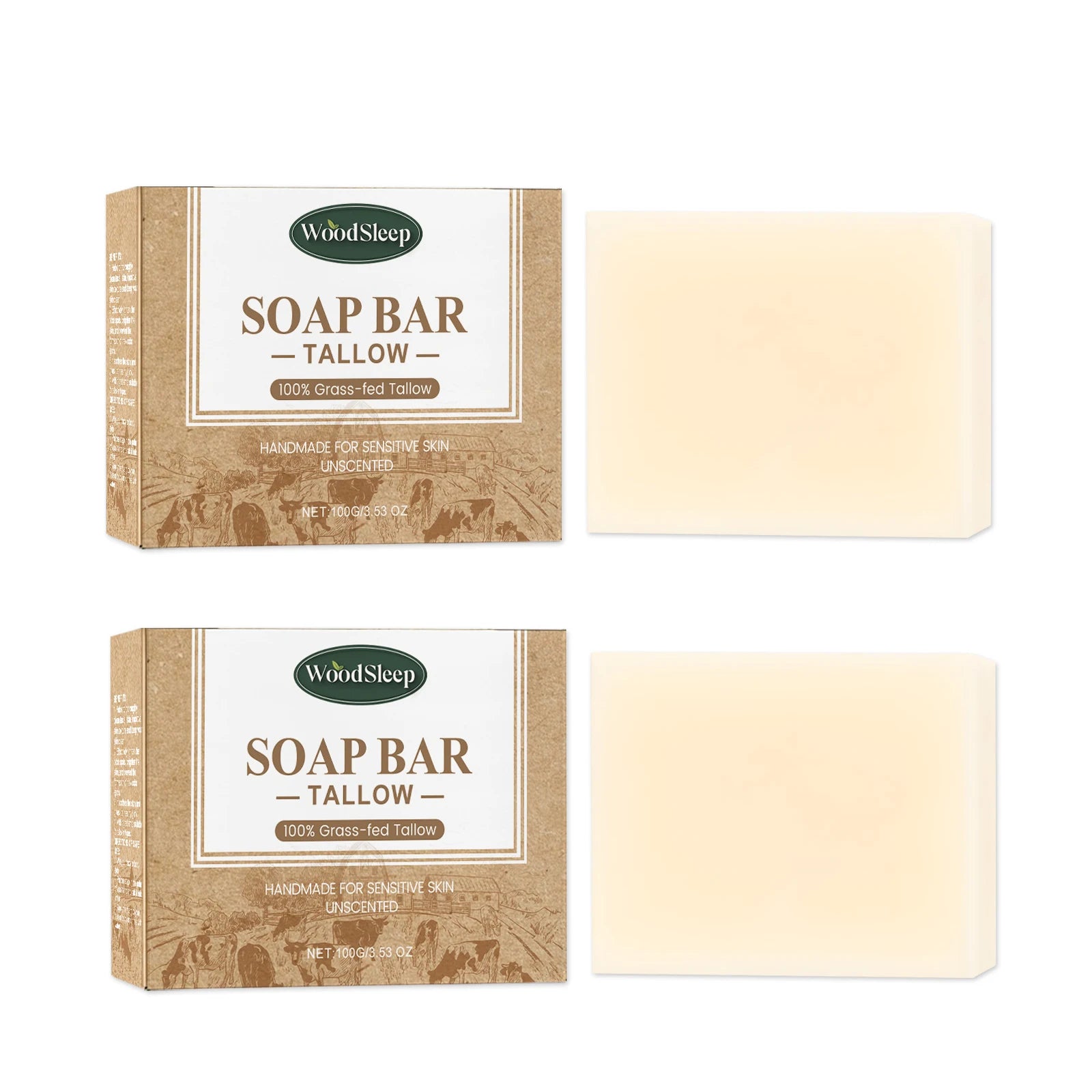 Brightening Tallow Soap Natural Body Deep Clean Moisturize Gentle Refreshing Skin Smooth Removes Odors Facial Body Care Soap Oasis Select 2pcs X 100g