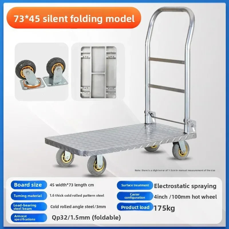 Multi-functional trolley flatbed trailer moving flatbed trailer trolley pulling load bearing folding trailer Oasis Select 73-45-4B