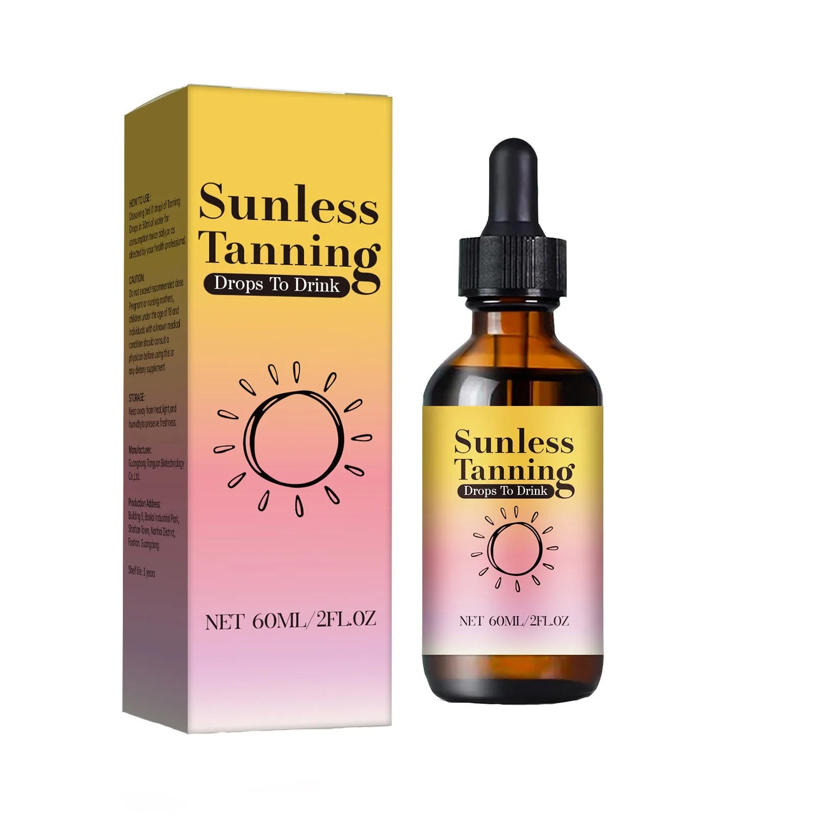 Body Tanning Cream, Sunless Tanning Drops, Drinkable Tanning Drops, Promotes Natural Skin Tone, Nourishing And Moisturizing 60ml Oasis Select