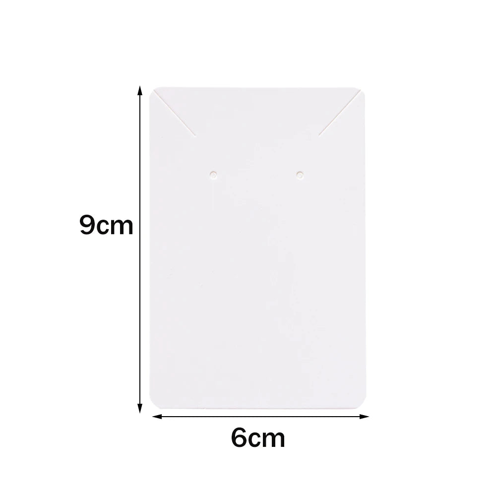 50pcs 6x9cm Kraft Earring Cards Necklace Display Cards Paper Ear Studs for Selling Hanging Earring Necklace DIY Crafts Retail Oasis Select White