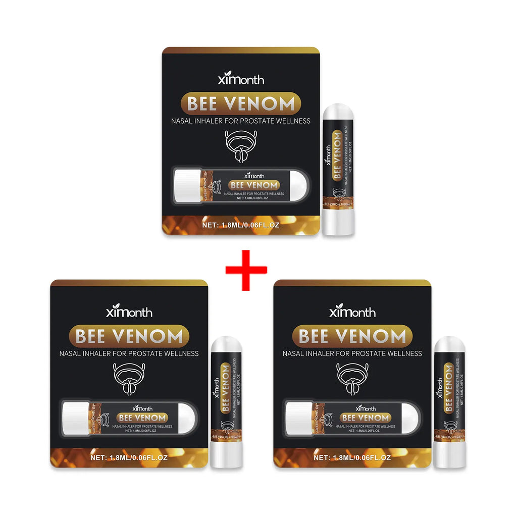 Ximonth Bee Venom Prostate Care Nasal Inhaler Refresh Awakening Energy Improve Fatigue for Men Private Parts Mint Inhaler Sticks Oasis Select A 1.8ml X 3PCS